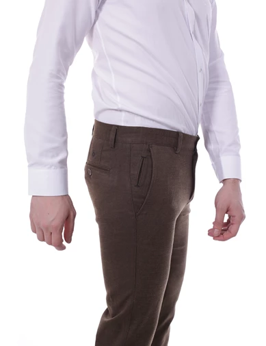 Needion - Diandor Dar Kesim Kışlık Kumaş Erkek Pantolon Haki/Khaki 1823102