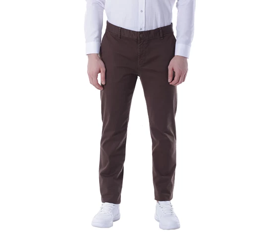 Needion - Diandor Dar Kesim Yandan Cepli Erkek Pantolon 3001 Kahve/Brown 1723001