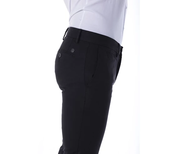 Needion - Diandor Dar Kesim Yandan Cepli Erkek Pantolon Siyah/Black 1913054