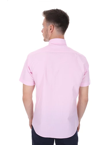 Needion - Diandor Kısa Kollu Regular Fit Erkek Gömlek Pembe/Pink 2112007