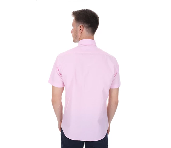 Needion - Diandor Kısa Kollu Regular Fit Erkek Gömlek Pembe/Pink 2112007