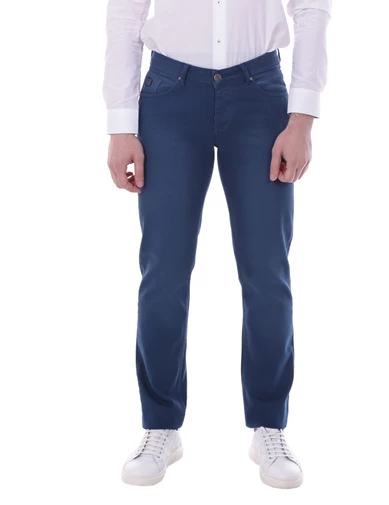 Needion - Diandor Pamuklu Slim Fit Erkek Pantolon İndigo/Indigo 1823000