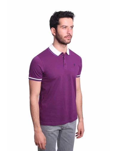 Needion - Diandor Polo Yaka Erkek T-Shirt A.Mor/L.Purple 1817011