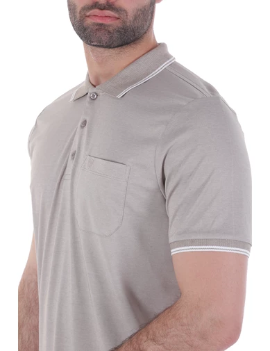 Needion - Diandor Polo Yaka Erkek T-Shirt Bej/Beige 1917065