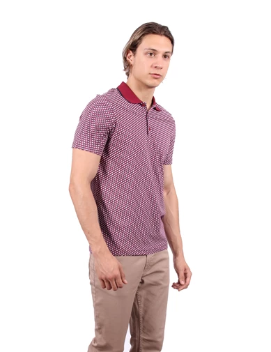 Needion - Diandor Polo Yaka Erkek T-Shirt Bordo Açık 1917400