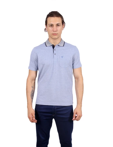 Needion - Diandor Polo Yaka Erkek T-Shirt Buz Mavisi 1917400