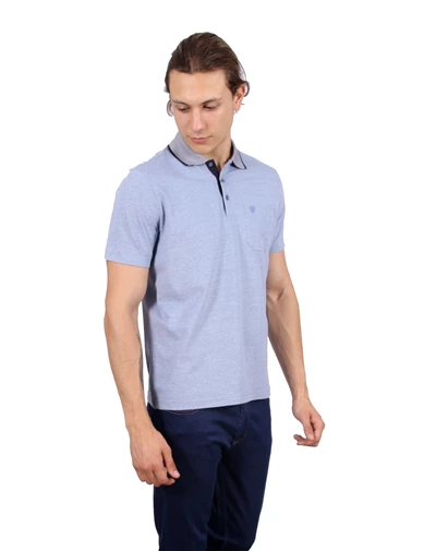 Needion - Diandor Polo Yaka Erkek T-Shirt Buz Mavisi 1917400