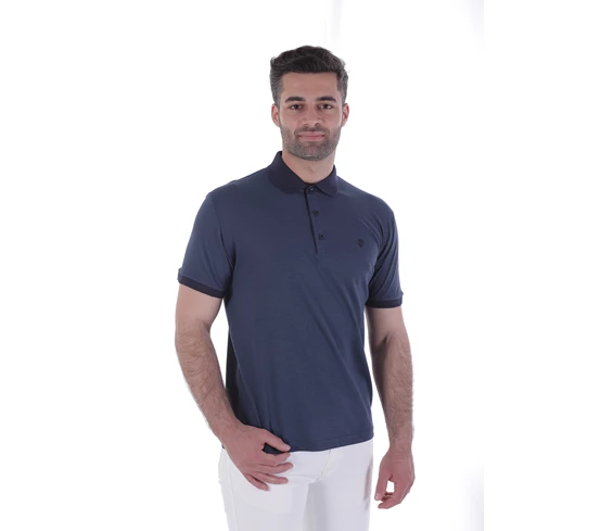 Needion - Diandor Polo Yaka Erkek T-Shirt İndigo/Indigo 2017026