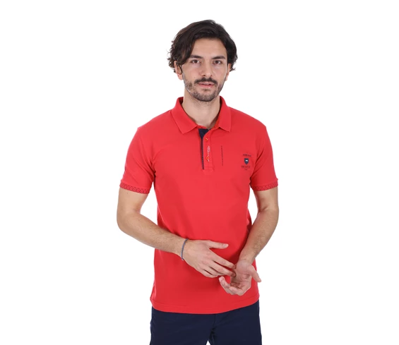 Needion - Diandor Polo Yaka Erkek T-Shirt Kırmızı/Red 2017028