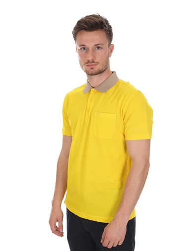 Needion - Diandor Polo Yaka Erkek T-Shirt Limon Sarı 2117300