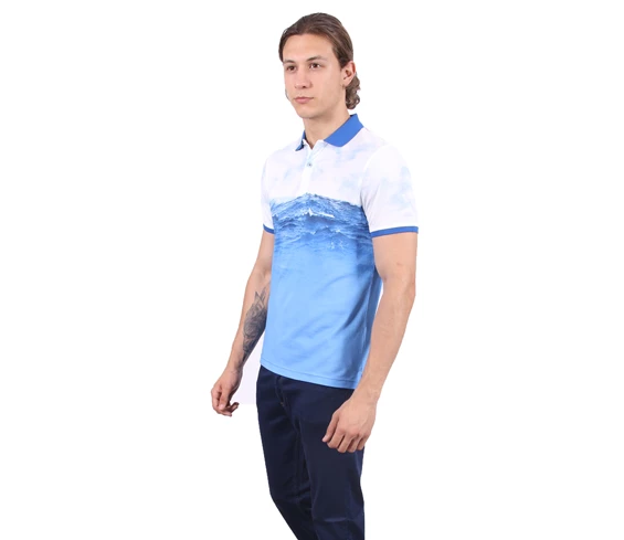 Needion - Diandor Polo Yaka Erkek T-Shirt Mavi/Blue 1817001