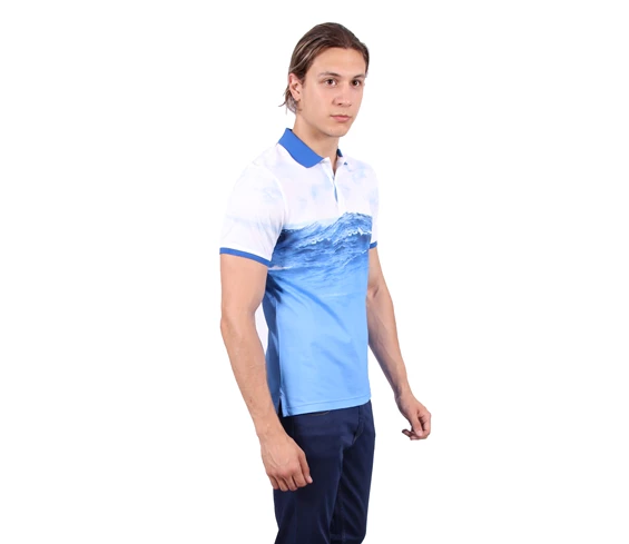 Needion - Diandor Polo Yaka Erkek T-Shirt Mavi/Blue 1817001