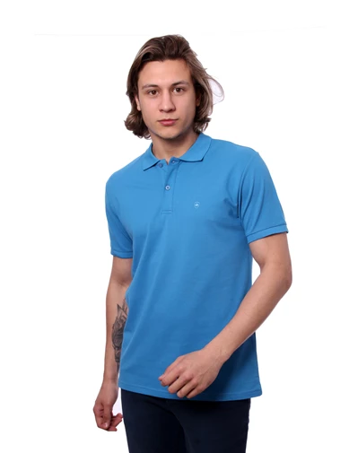 Needion - Diandor Polo Yaka Erkek T-Shirt Mavi/Blue 1817016