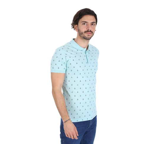 Needion - Diandor Polo Yaka Erkek T-Shirt Mint/Aqua 1917040