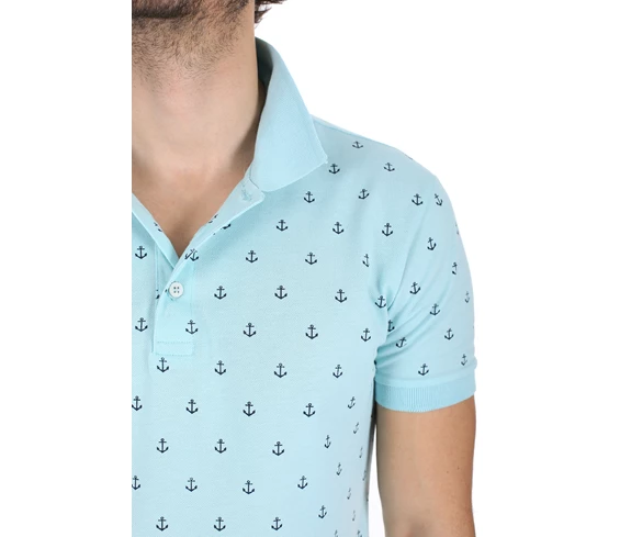 Needion - Diandor Polo Yaka Erkek T-Shirt Mint/Aqua 1917040