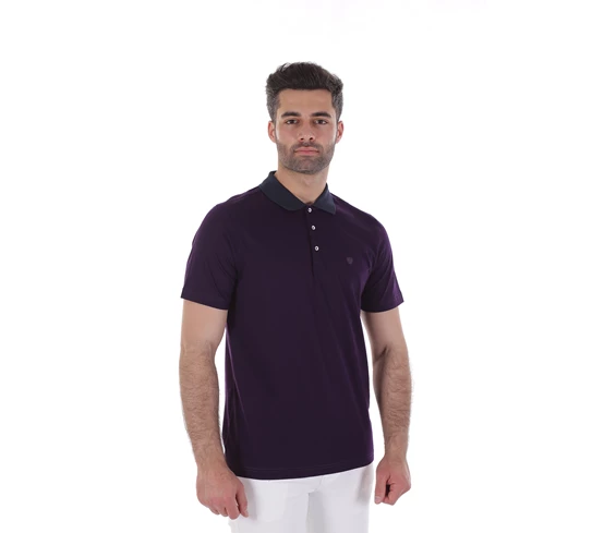 Needion - Diandor Polo Yaka Erkek T-Shirt Mor/Purple 2017000