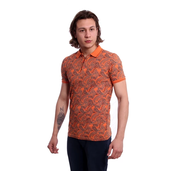 Needion - Diandor Polo Yaka Erkek T-Shirt Oranj/Orange 1917053