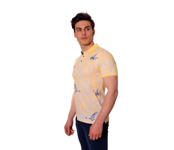 Needion - Diandor Polo Yaka Erkek T-Shirt Sarı/Yellow 1817003