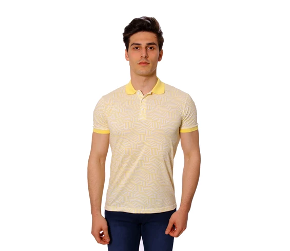 Needion - Diandor Polo Yaka Erkek T-Shirt Sarı/Yellow 1917046