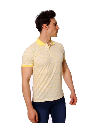 Needion - Diandor Polo Yaka Erkek T-Shirt Sarı/Yellow 1917046