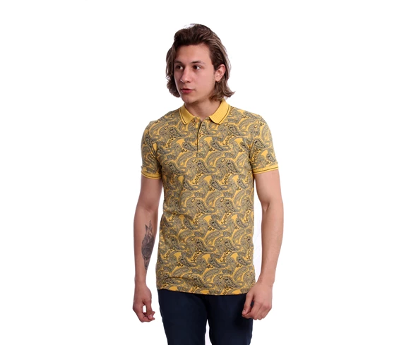 Needion - Diandor Polo Yaka Erkek T-Shirt Sarı/Yellow 1917053