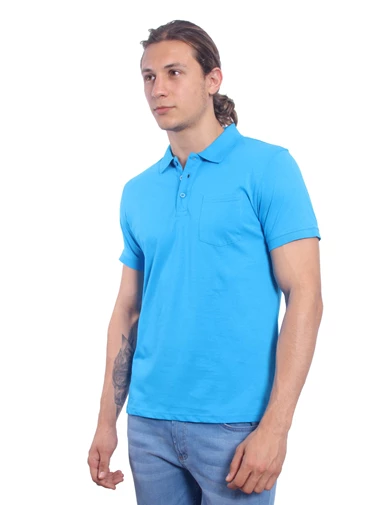 Needion - Diandor Polo Yaka Erkek T-Shirt Turkuaz 171908