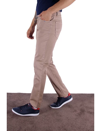 Needion - Diandor Slim Fit 5 Cepli Erkek Pantolon Bej/Beige 1823002