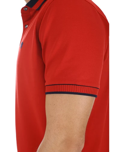 Needion - Diandor Slim Fit Polo Yaka Erkek T-Shirt Kırmızı/Red 2017011