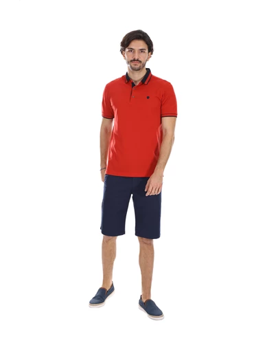 Needion - Diandor Slim Fit Polo Yaka Erkek T-Shirt Kırmızı/Red 2017011
