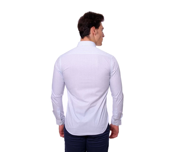 Needion - Diandor Uzun Kollu Erkek Gömlek Beyaz 1912014