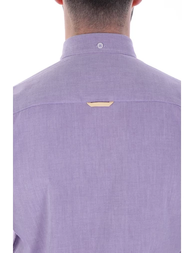 Needion - Diandor Uzun Kollu Erkek Gömlek Mor/Purple 1912007