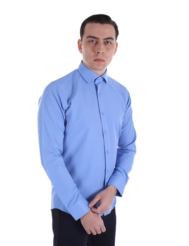 Needion - Diandor Uzun Kollu Klasik Erkek Gömlek K.Mavi/D.Blue 2012016