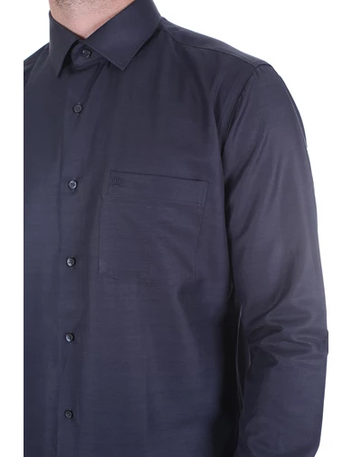 Needion - Diandor Uzun Kollu Regular Fit Erkek Gömlek Lacivert/Navy 2112023