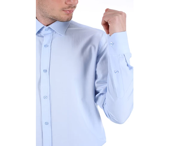 Needion - Diandor Uzun Kollu Slim Fit Erkek Gömlek A.Mavi/L.Blue 1912617