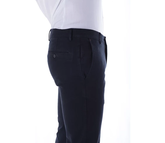 Needion - Diandor Yandan Cepli Slim Fit Erkek Pantolon Lacivert/Navy 1923012