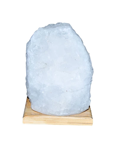 Needion - Doğal Kristal Kaya Tuzu Lambası Çankırı Kablolu Ampullü Beyaz 3-4 Kg