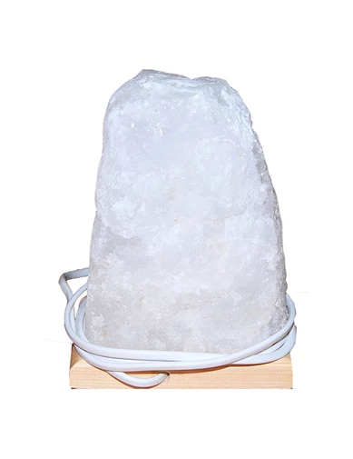 Needion - Doğal Kristal Kaya Tuzu Lambası Çankırı Kablolu Ampullü Beyaz 7-8 Kg