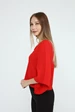 Needion - DRR Moda Sırt Dekolteli Yetim Kol Bluz Kırmızı XL
