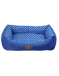 Needion - Dubex Tarte Mavi Benekli Dikdörtgen Kedi Köpek Yatağı 70x95x22 cm-XL