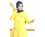 Needion - Düz Armalı Oval Kesim Tunik Gömlek Sarı tr