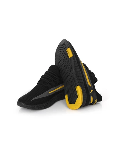 Needion - Dynamic Koşu Antrenman ve Yürüyüş Spor Ayakkabısı Sarı Siyah