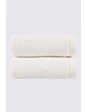 Needion - Ecocotton Pure Cotton 2'li El Yüz Havlusu Seti %100 Organik Pamuk Kelebek Bordürlü Nakışlı Krem 50x90 Cm Krem 50x90