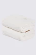 Needion - Ecocotton Pure Cotton 2'li El Yüz Havlusu Seti %100 Organik Pamuk Kelebek Bordürlü Nakışlı Krem 50x90 Cm Krem 50x90
