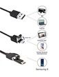 Needion - Endoskop 3 in 1 Yılan Kamera USB Micro Usb Type-C 10M Sert Kablo