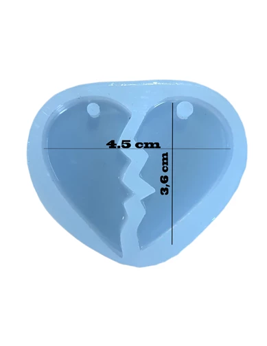 Needion - Epoksi Silikon Kolye Kalıbı  Çift Kalpli  Model 4.5 CM