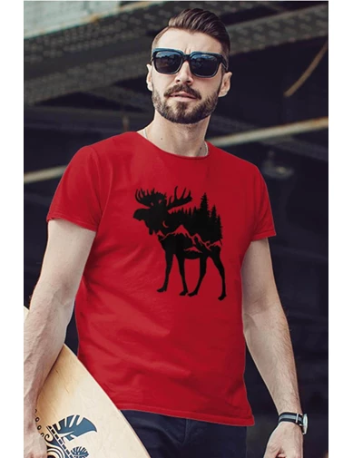 Needion - Erk Kırmızı Outdoor Erkek Tshirt - Tişört