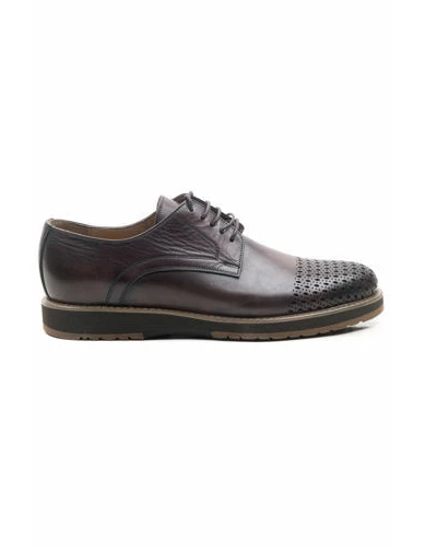 Needion - Erkek Deri Bordo Klasik Ayakkabı BORDO GLR2128151-E-3