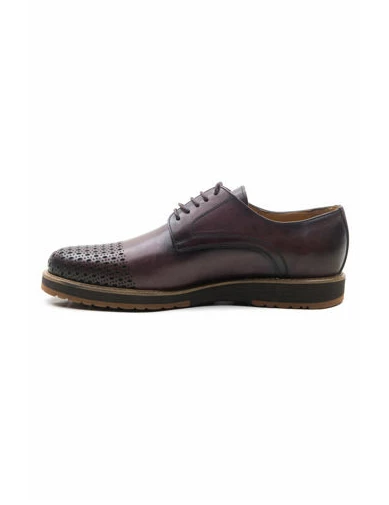 Needion - Erkek Deri Bordo Klasik Ayakkabı BORDO GLR2128151-E-3