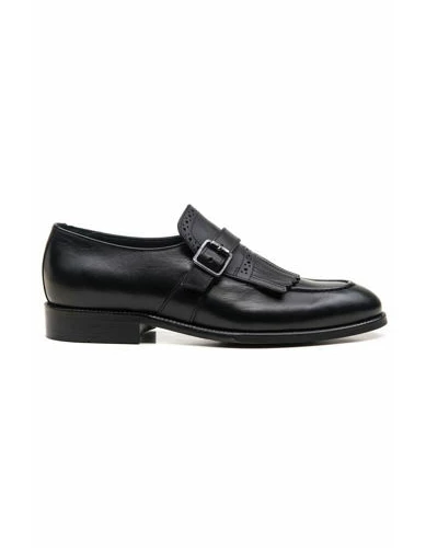 Needion - Erkek Deri Siyah Tokalı Klasik Ayakkabı SIYAH GLR2028486-N-2