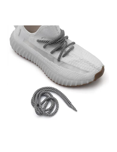 Needion - Exclusive Siyah Beyaz Ayakkabı Bağcığı
